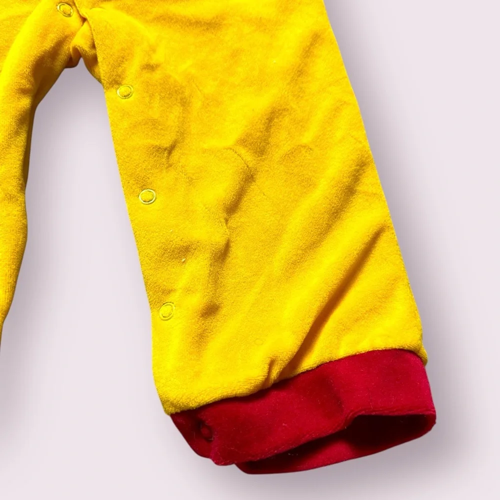 Baby Disney Winnie the Pooh Red and Yellow Onsie Costume PJs With Hood